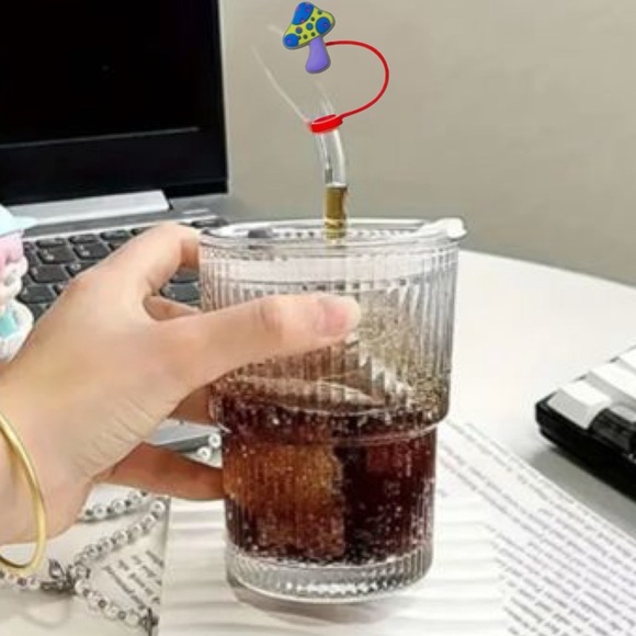 Mushroom Straw Topper, GLOWS IN DARK, Fits 10mm straw, New - Picture 7 of 7